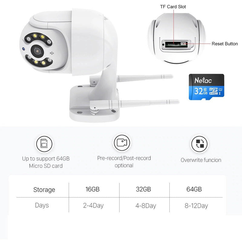 Câmera Ip Rotativa Icsee A8 Segurança Externa Dome Wifi Full HD