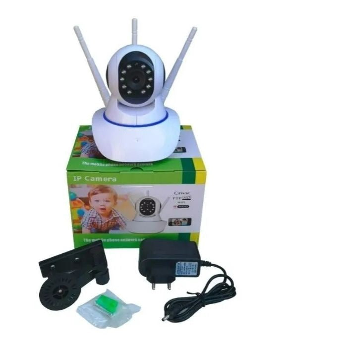 Câmera De Segurança Wi-fi 3 Antenas 360° Hd 720p