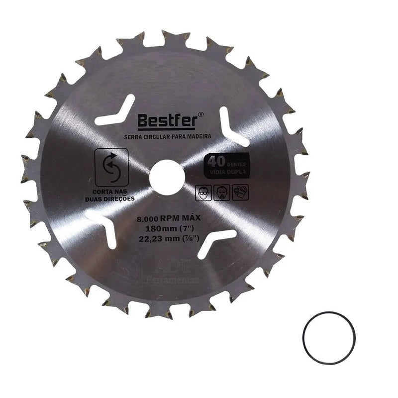 Serra Circular Videa 7" x 40D para Esmerilhadeira Bestfer