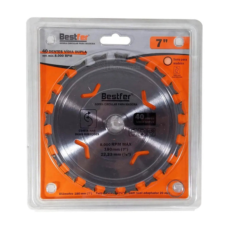 Serra Circular Videa 7" x 40D para Esmerilhadeira Bestfer