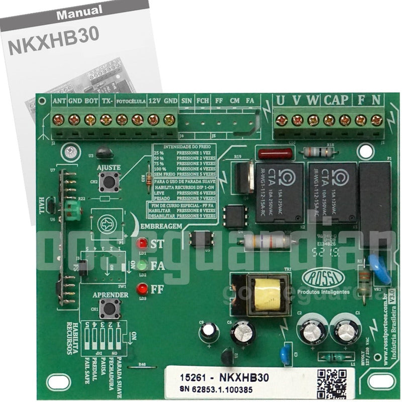 Kit Motor Portão Eletrônico Correr Deslizante Atto Turbo Rossi 2 controles 350kg