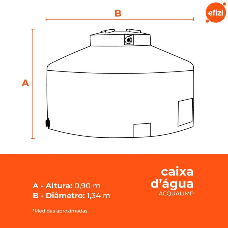 Caixa d Água com Filtro e Boia 1000L Água Limpa Acqualimp