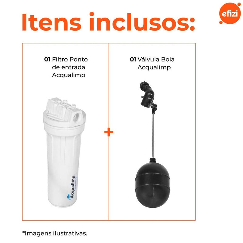 Caixa d Água com Filtro e Boia 1000L Água Limpa Acqualimp