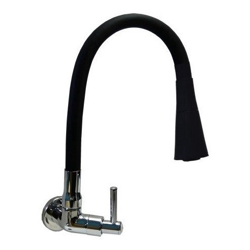 3168 C80 - Torneira Bica Móvel Parede Gourmet Preto Max