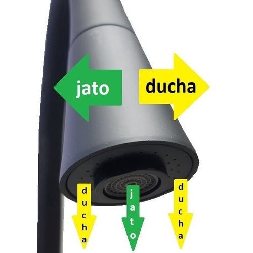 3168 C80 - Torneira Bica Móvel Parede Gourmet Preto Max