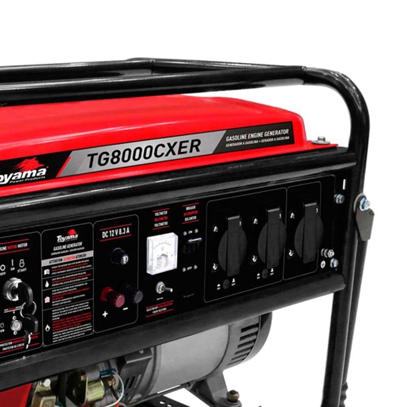 Gerador de Energia à Gasolina 7,2 Kva Bivolt Partida Elétrica TG8000CXER toyama