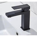 Torneira Banheiro Bica Baixa Quadrada Preta