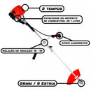 Roçadeira Multifuncional 65cc 7 Em 1 + Enxada Rotativa e Facão