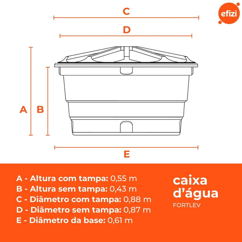 Caixa D'ÁGUA FORTLEV-150L