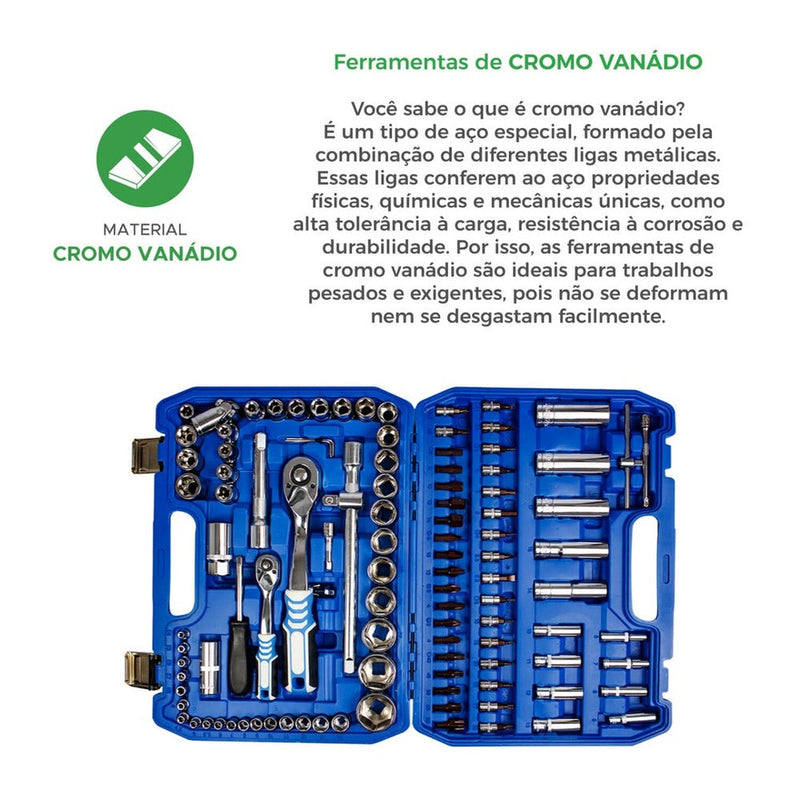 Maleta de Ferramentas Completa com 108 peças Original Kokay