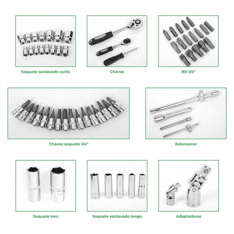 Maleta de Ferramentas Completa com 108 peças Original Kokay