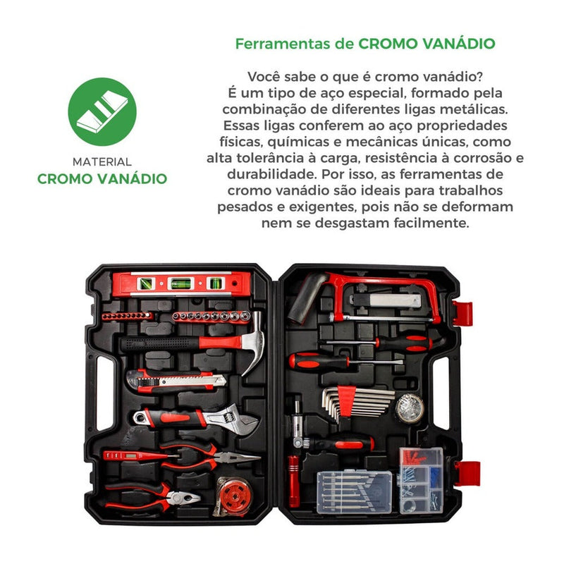 Maleta de Ferramentas Completa com 110 peças Original Kokay