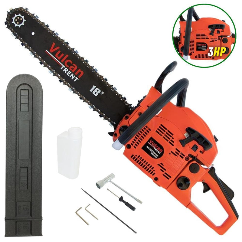 Moto Serra Robusto Profissional Vulcan VSL550 á Combustão 2 Tempos 55cc 3HP Ignição Eletronica Para Desdobra de Madeira - Motosserra Profissional