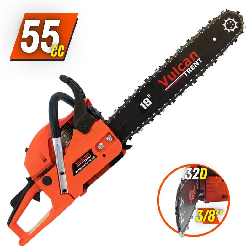 Moto Serra Robusto Profissional Vulcan VSL550 á Combustão 2 Tempos 55cc 3HP Ignição Eletronica Para Desdobra de Madeira - Motosserra Profissional