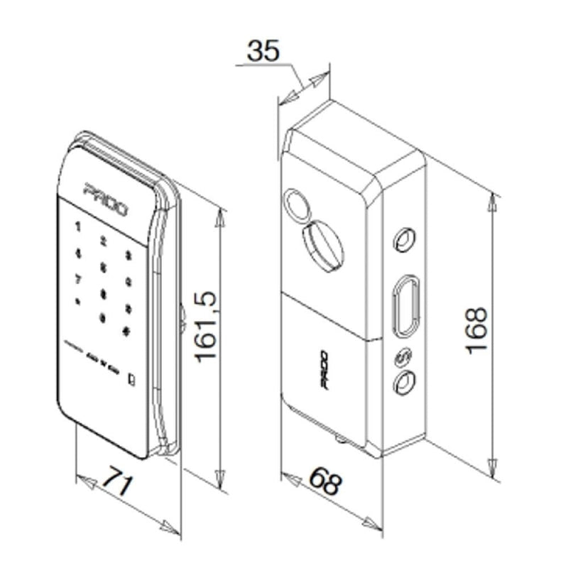 Fechadura Digital Alarme e Senha De Sobrepor fds 10 Preto Pado