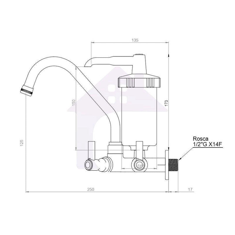 Torneira Com Filtro Cozinha Parede Gourmet Abs Cod2213-7