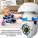 Kit 6 cameras de segurança smart wifi 360º full hd para escritorio casa baba cachorro imagem no celular lampada infravermelho giratorio sensor de movimentos