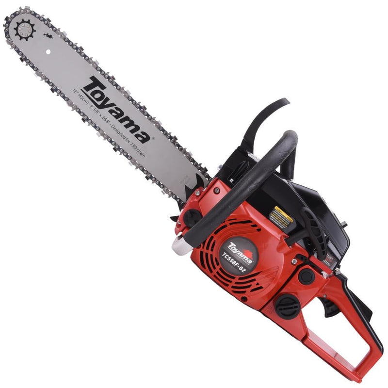 Moto Serra Motosserra á Gasolina Toyama TCS58F-G2 TCS58FG2 2T 55cc 3,2HP Leve e de Alto Desempenho + óleo stihl 2T Motor Serra Ideal Para Carpintaria Profissional