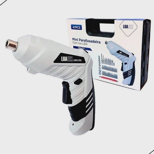 Kit Mini Parafusadeira Sem Fio Recarregável Usb Com 47 Peças