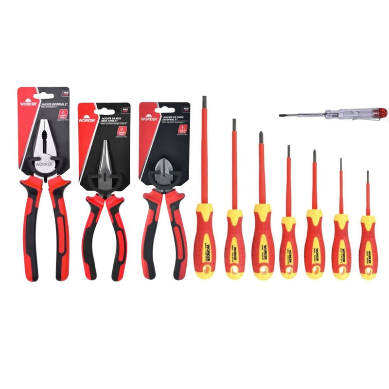 Kit De Ferramentas Eletricista Isolação 1000v Worker