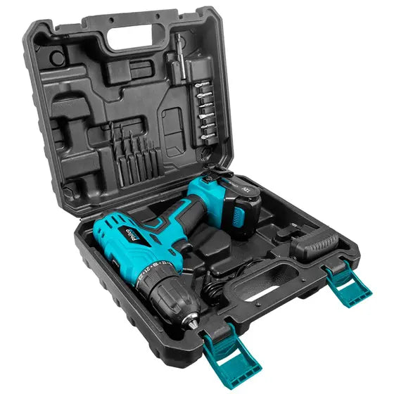 Furadeira Parafusadeira Sem Fio De 10mm Philco Ppf12m 12v + Acessório 110v/220v