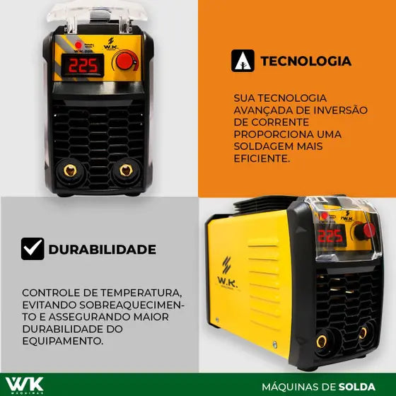 Máquina Inversora de Solda Portátil WK 225 220V Pró Euro - PRO EURO