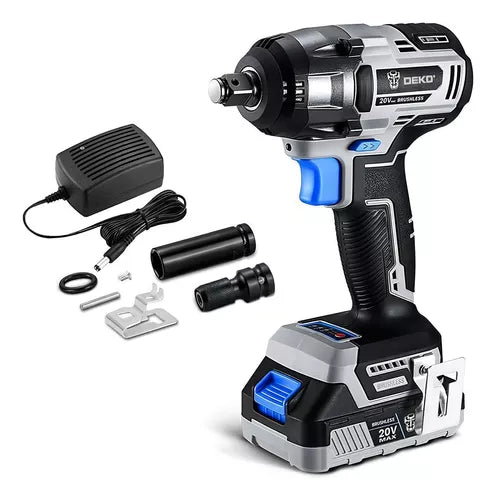 Chave De Impacto Parafusadeira Brushless 1/2 Pol. C/ Bateria Cor Preto 20v