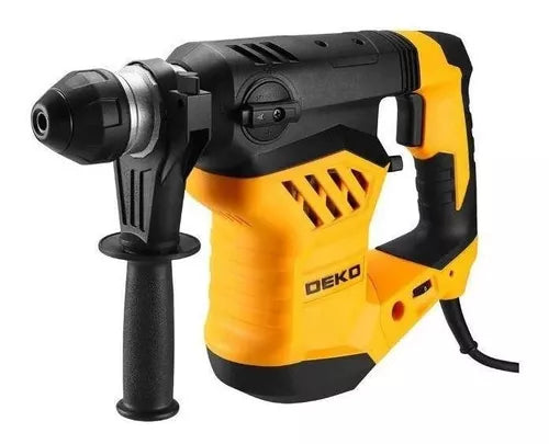 Martelete eletropneumático Deko preto e amarelo frequência de 60Hz com 1600W de potência 127V