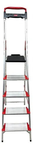Escada De Alumínio Comfort 5 Degraus Até 150kg Alumasa