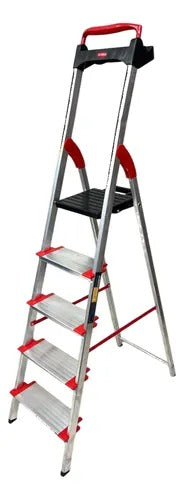Escada De Alumínio Comfort 5 Degraus Até 150kg Alumasa