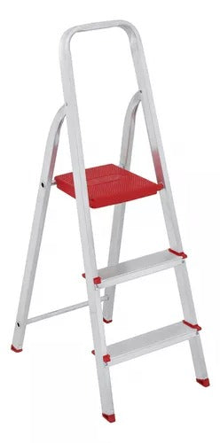 Escada De Alumínio Dobrável Compacta com 3 Degraus