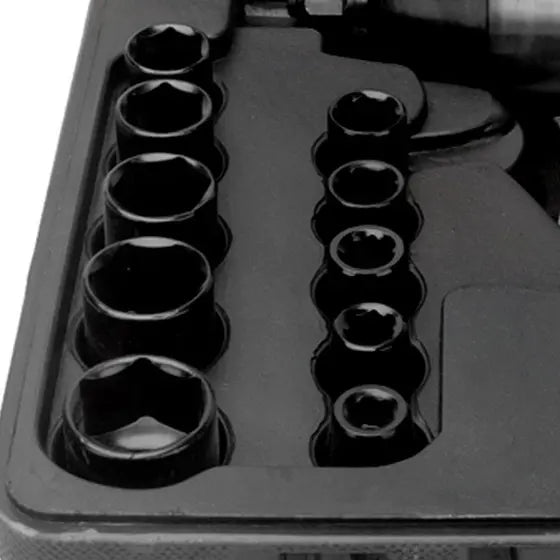 Kit de Chave de Impacto 1/2 Pol. Pneumática com 17 Acessório - LITH
