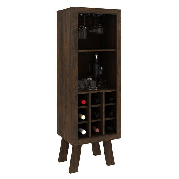 Adega para 9 Garrafas de Vinho Madeira Rústico TecnoMobili