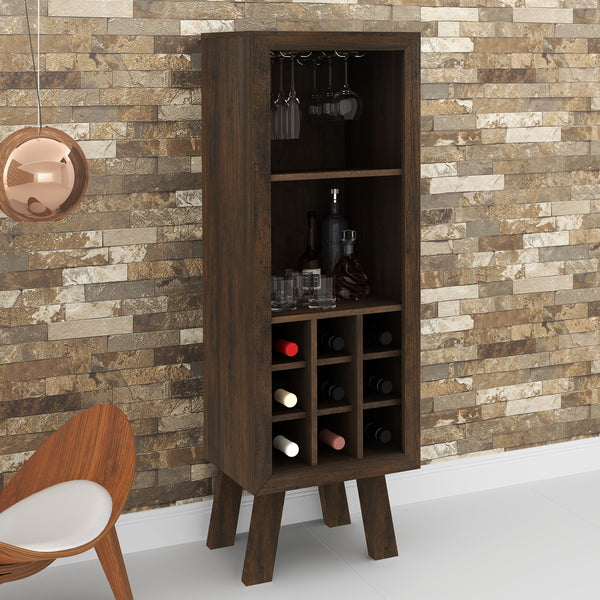 Adega para 9 Garrafas de Vinho Madeira Rústico TecnoMobili