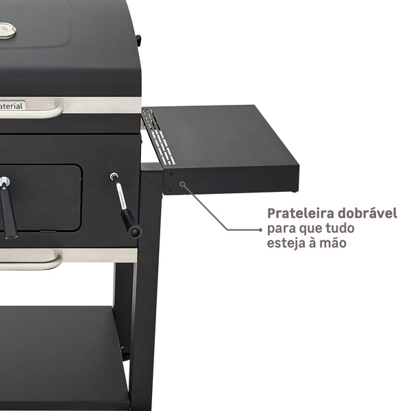 Churrasqueira Centaurus a Bafo Carvão 108x112cm Beta II Naterial