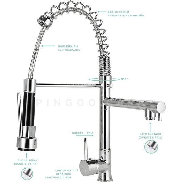 Cuba Para Cozinha Gourmet Pia Dupla Aço Inox Acessórios Tábua De Corte Ticunas Torneira Monocomando Gourmet Pingoo