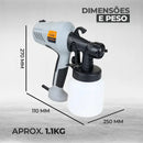 Pistola De Pintura Pulverizadora Profissional 400W 800ml 110V 220V Pró Euro