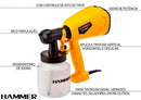 Pistola Pintura Pulverizadora Tinta Com Bico Tripla Ação 110V - Hammer