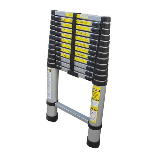 Escada Telescópica Evolux 12 degraus 3,8mAlto Alcançe Fácil Armazenagem e Transporte Sapata de Borracha Trava de Degraus - LinhaEvolux