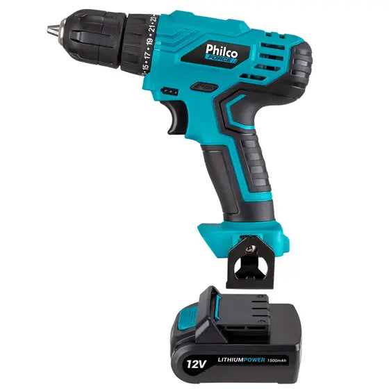 Furadeira Parafusadeira Sem Fio De 10mm Philco Ppf12m 12v + Acessório 110v/220v