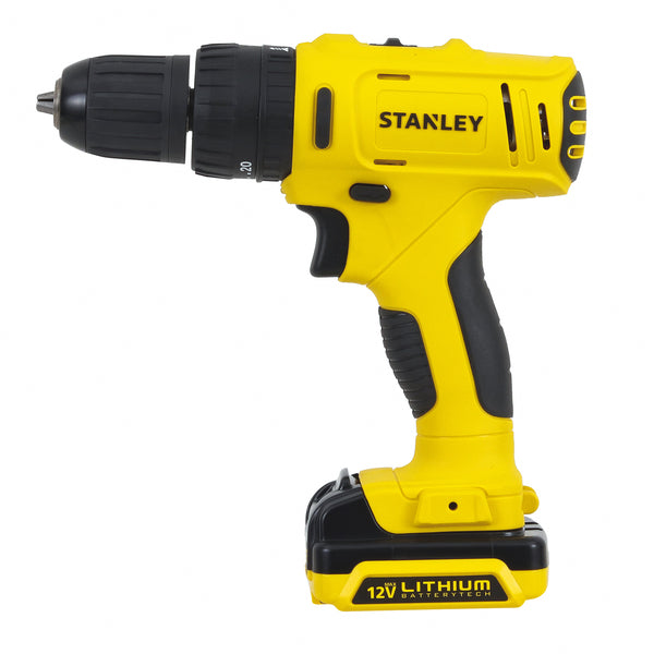 Furadeira e Parafusadeira Stanley de Impacto com 2 Baterias e Maleta 12V 3/8" SCH12S2K