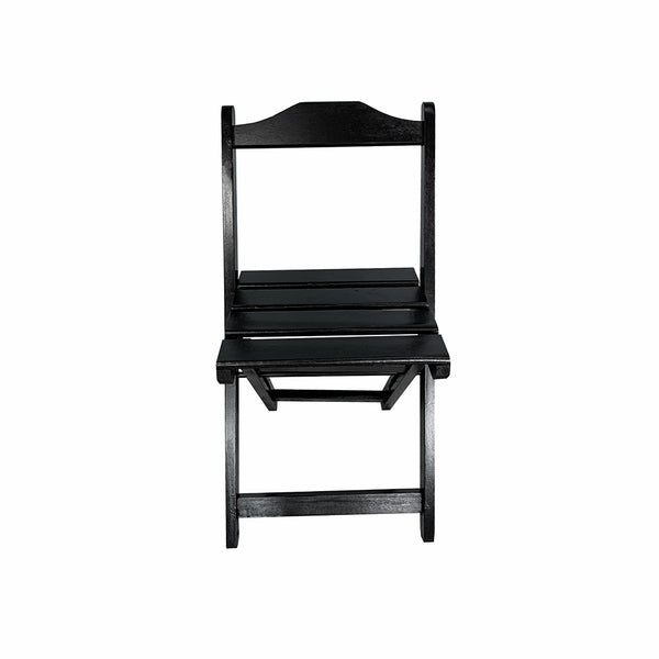 Kit 2 Cadeiras Dobráveis De Madeira Maciça Pretas