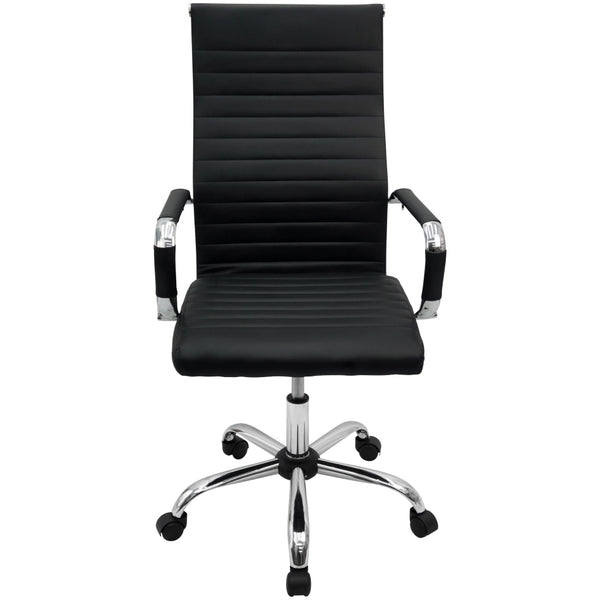 Kit 4 Cadeiras Eames Esteirinha Presidente Escritório Alta Preta