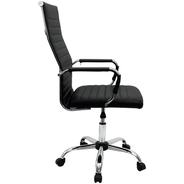 Kit 4 Cadeiras Eames Esteirinha Presidente Escritório Alta Preta