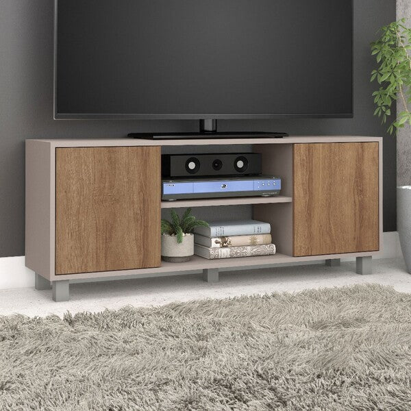 Rack Para Tv Até 50 Polegadas Luka 2 Portas Fendi/mel - Fellicci